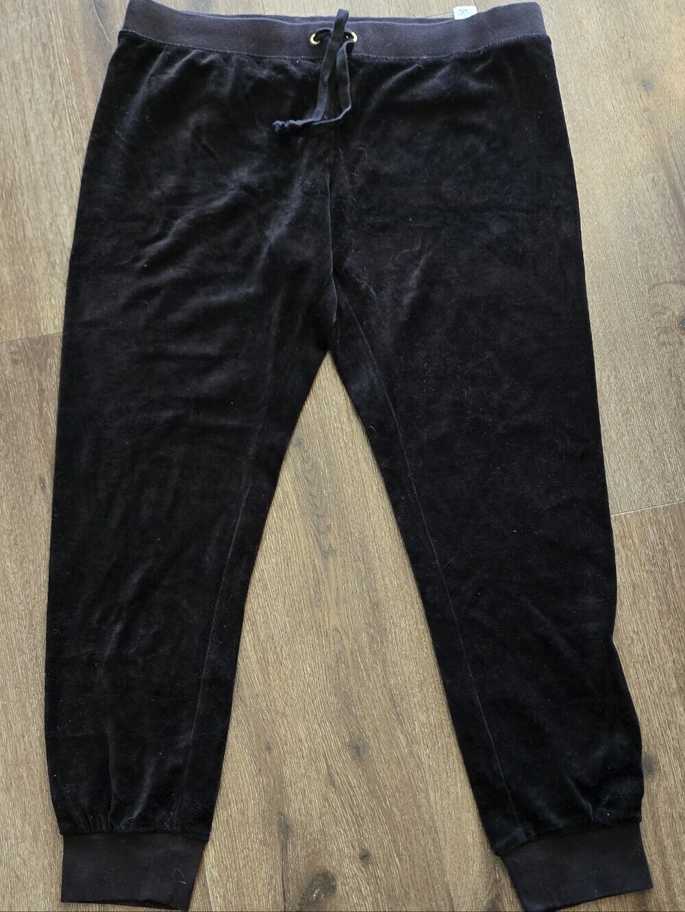 Juicy Couture Black Velour Jogger Sweatpants – Size L - Picture 2 of 5